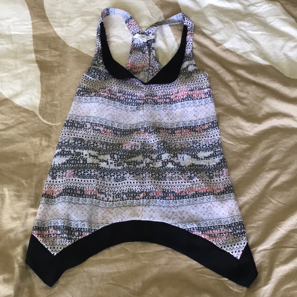 BCBG Tuxedo like Racerback Top